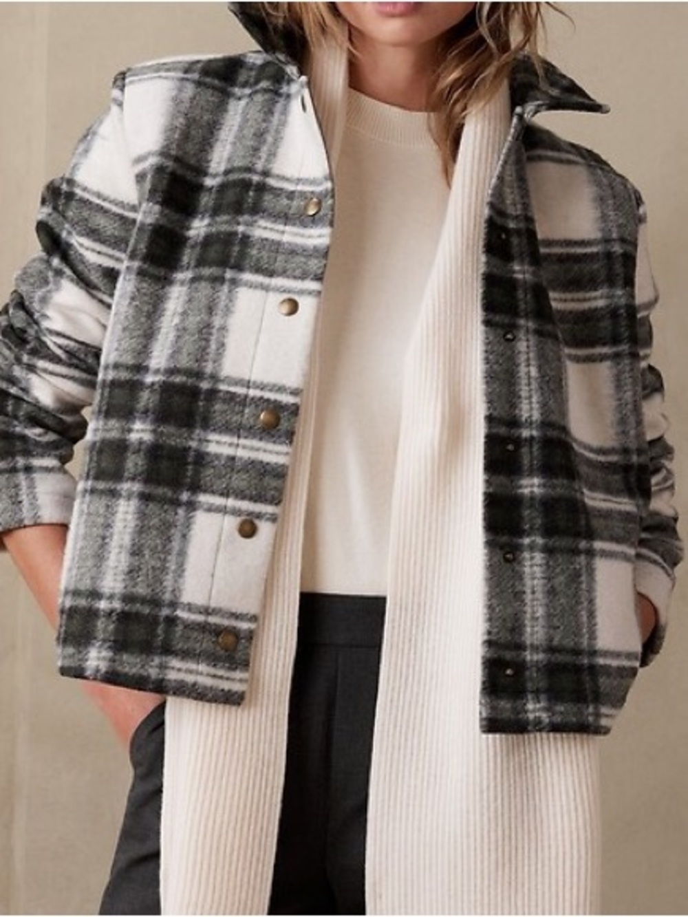 Plaid Shacket / Wool Jacket